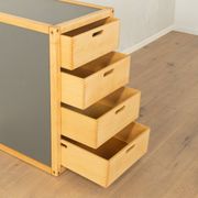 Commode Flötotto, années 1970, hêtre, HPL gris, 4 tiroirs