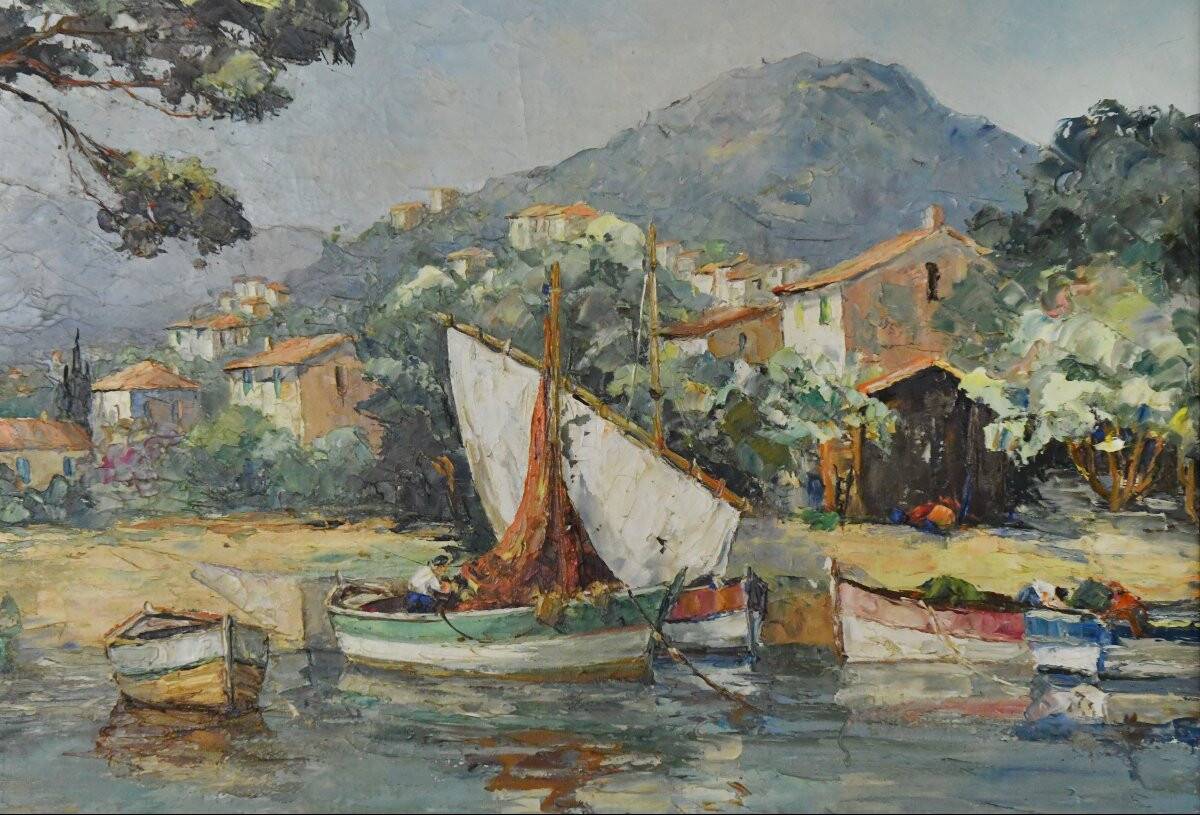 G. MARCHAND (20th century) Oil on canvas "Mediterranean Landscape"