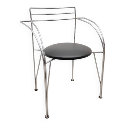 Chaise ''Lune d'argent'' de Pascal Mourgue pour Fermob en chrome et skai, France 1980