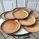 Lot de 9 assiettes plates en grès artisanal années 70
