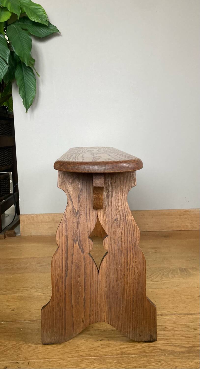 Country bench in solid oak, mid-20th century