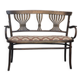 Curved wooden bench Fischel - Early 20th Century Art Nouveau style