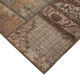 Handwoven oriental vintage 198 cm x 302 cm brown patchwork carpet