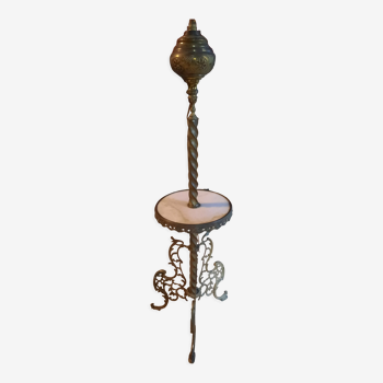 Floor lamp in brass and marble