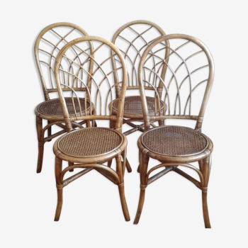 Set of 4 chairs rattan