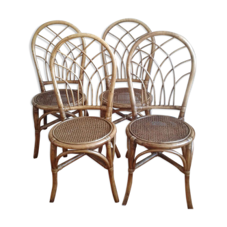 Set of 4 chairs rattan