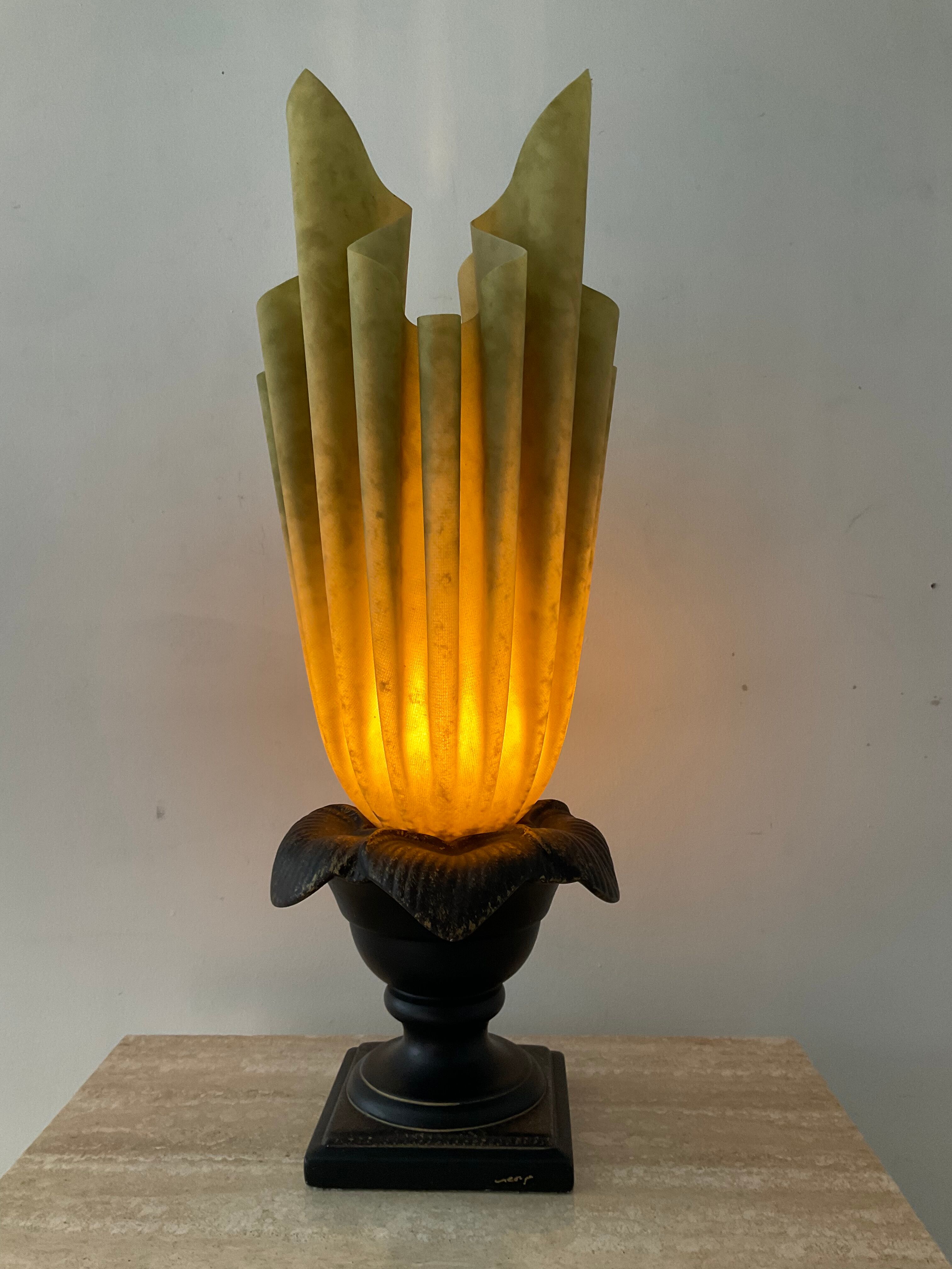 Georgia Jacob gold leaf lamp from the 70s and 80s signed