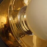 Brass and opaline wall lamp