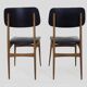 Pair of Scandinavian chairs in beech wood and skai from the 50s
