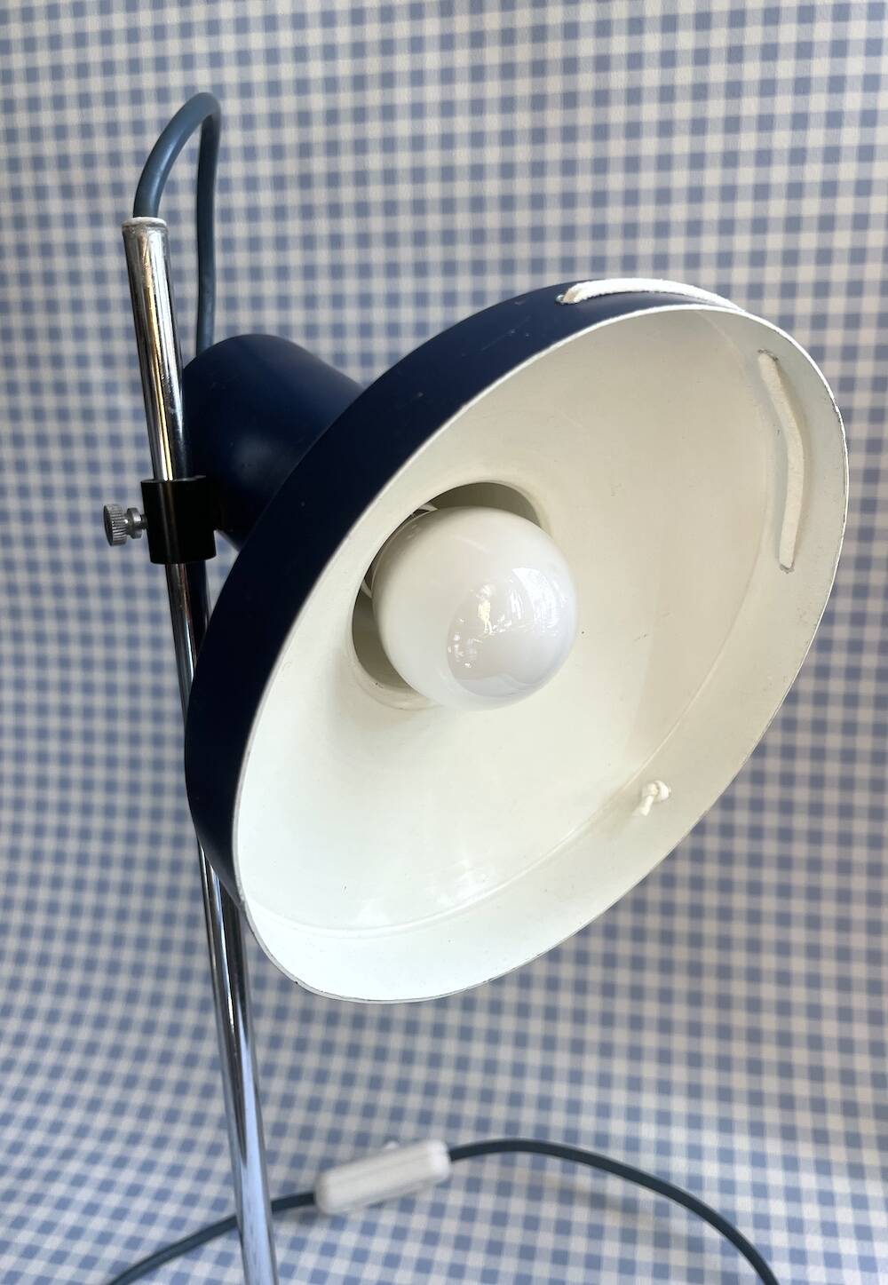 Vintage blue metal desk lamp