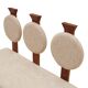 Contemporary Wooden Bench with Triple Circular Backrest Bouclé Upholstery, Italy