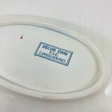 Oval Plate / Serving Dish Terre de Fer Sarreguemines model 1900 blue