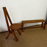 Chair and bench in solid wood