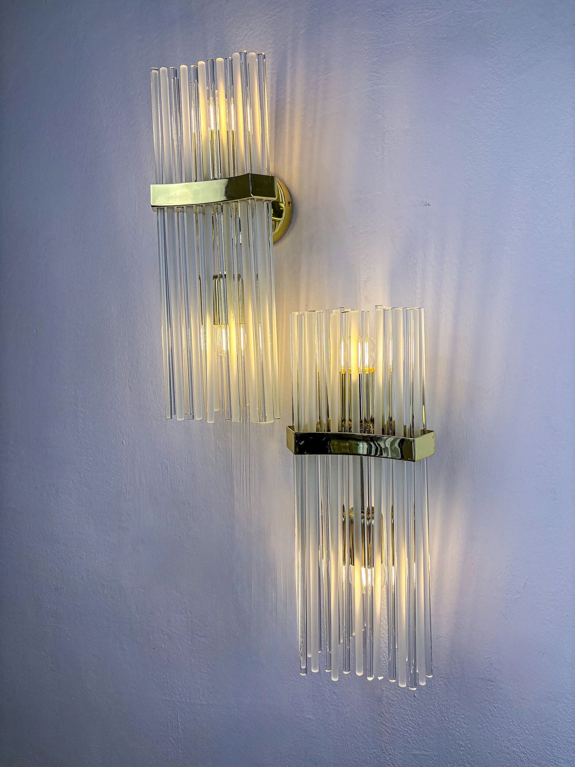Pair of wall lights from Sciolari for Lightolier, circa 1970s, Italy