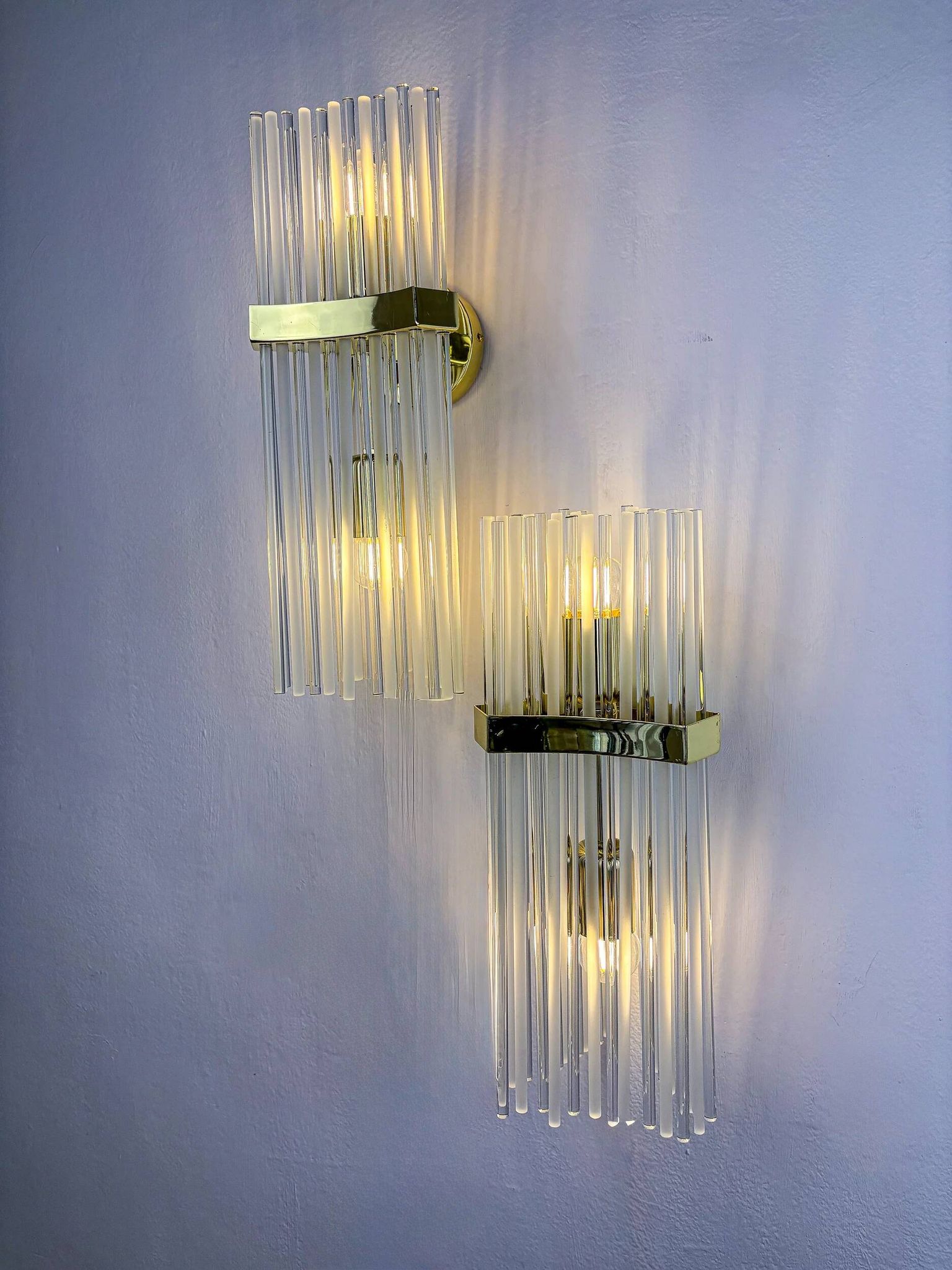Paire de lampes murales de Sciolari pour Lightolier, vers les années 1970, Italie.
