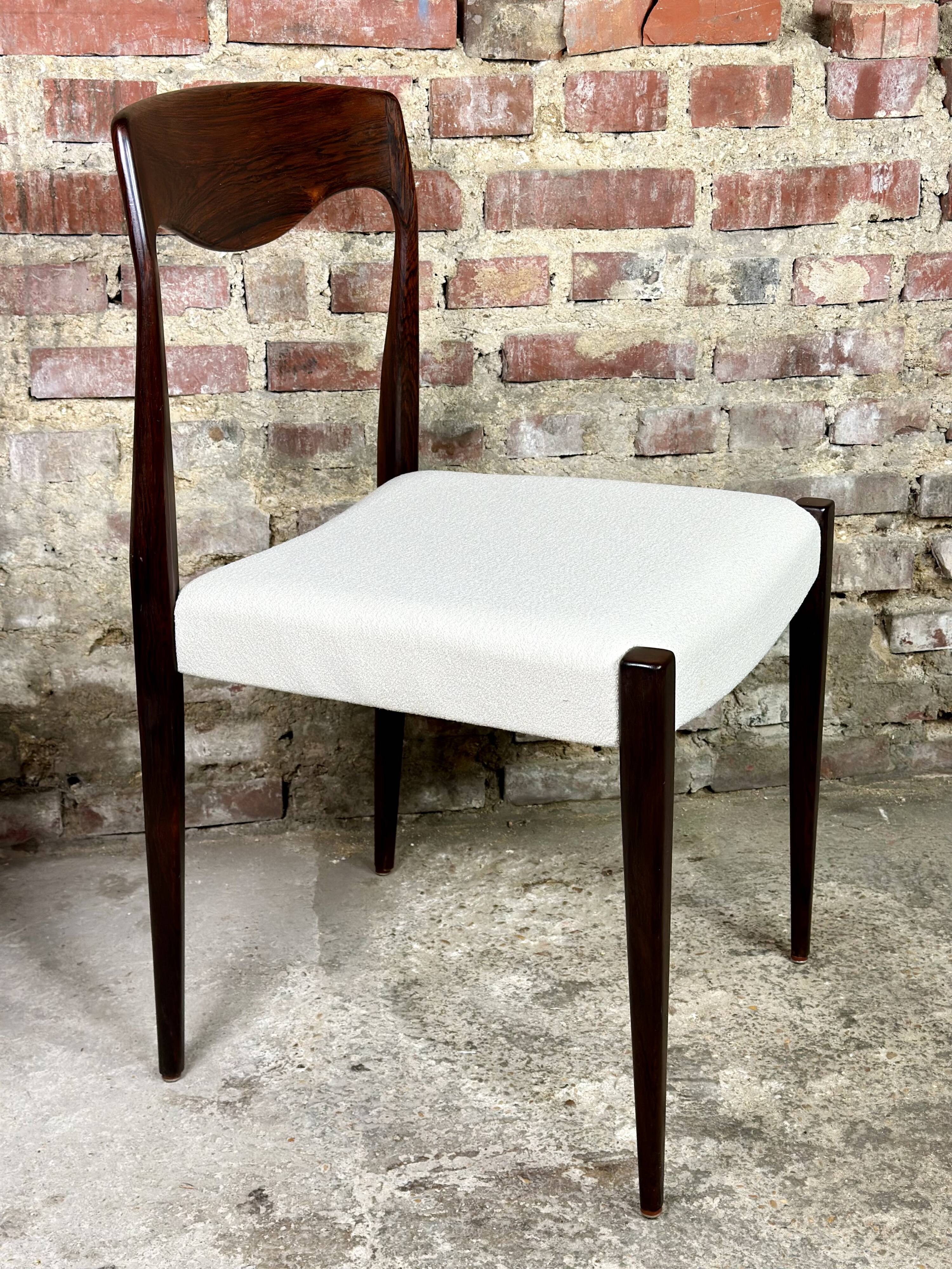 Chaises (série de 6) scandinaves en palissandre