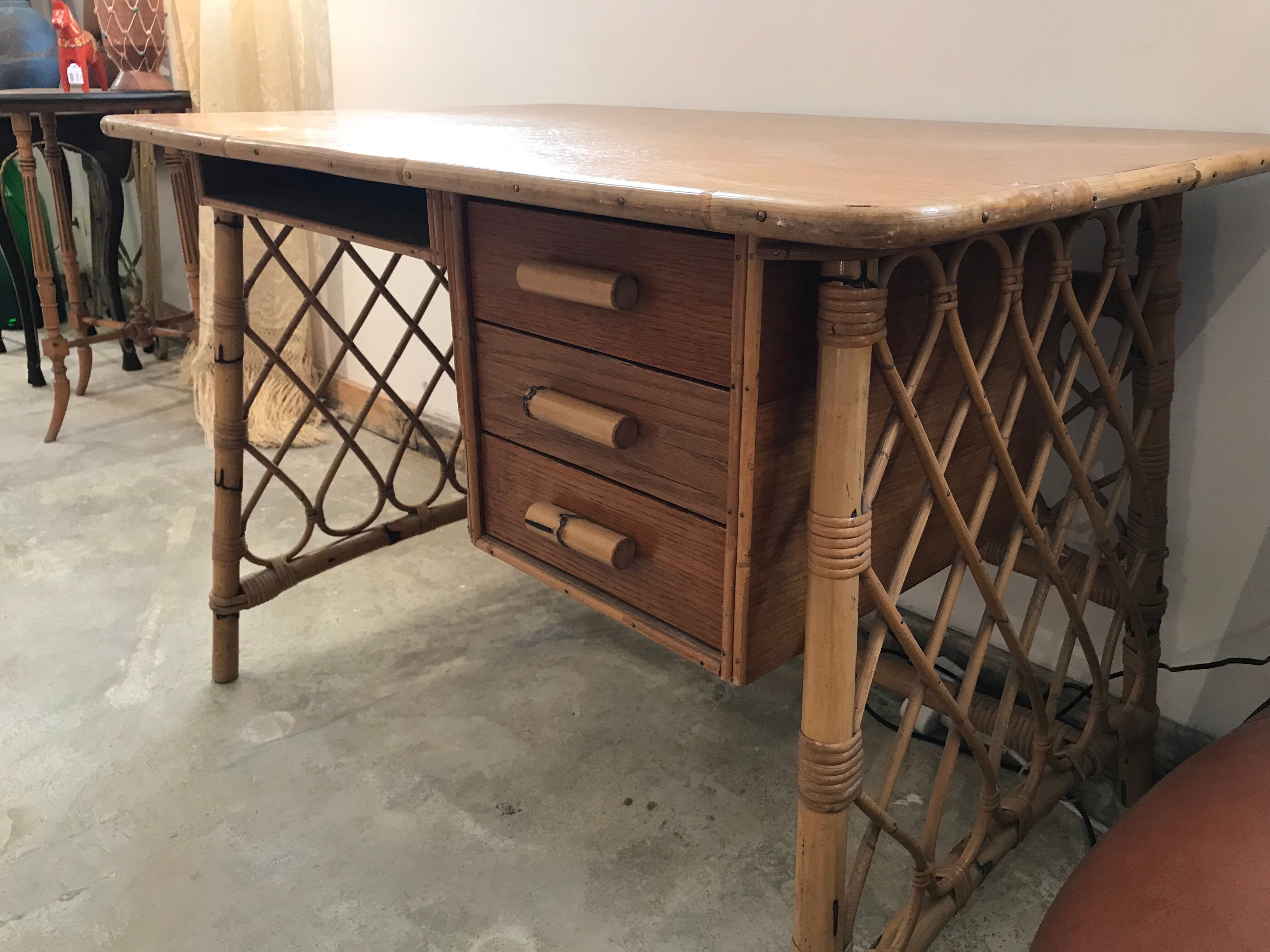 Rattan desk