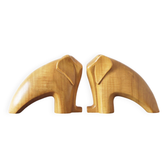 Mid-Century Wooden Bookends, 1960s, Set of 2