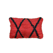 Beni Ouarain Berber cushion in red and black