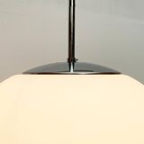 Vintage German space age glass ball pendant lamp by Limburg.