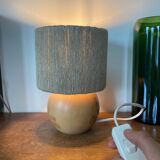Bedside lamp in rope and wood