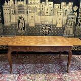 Louis XV style flat desk in blond mahogany