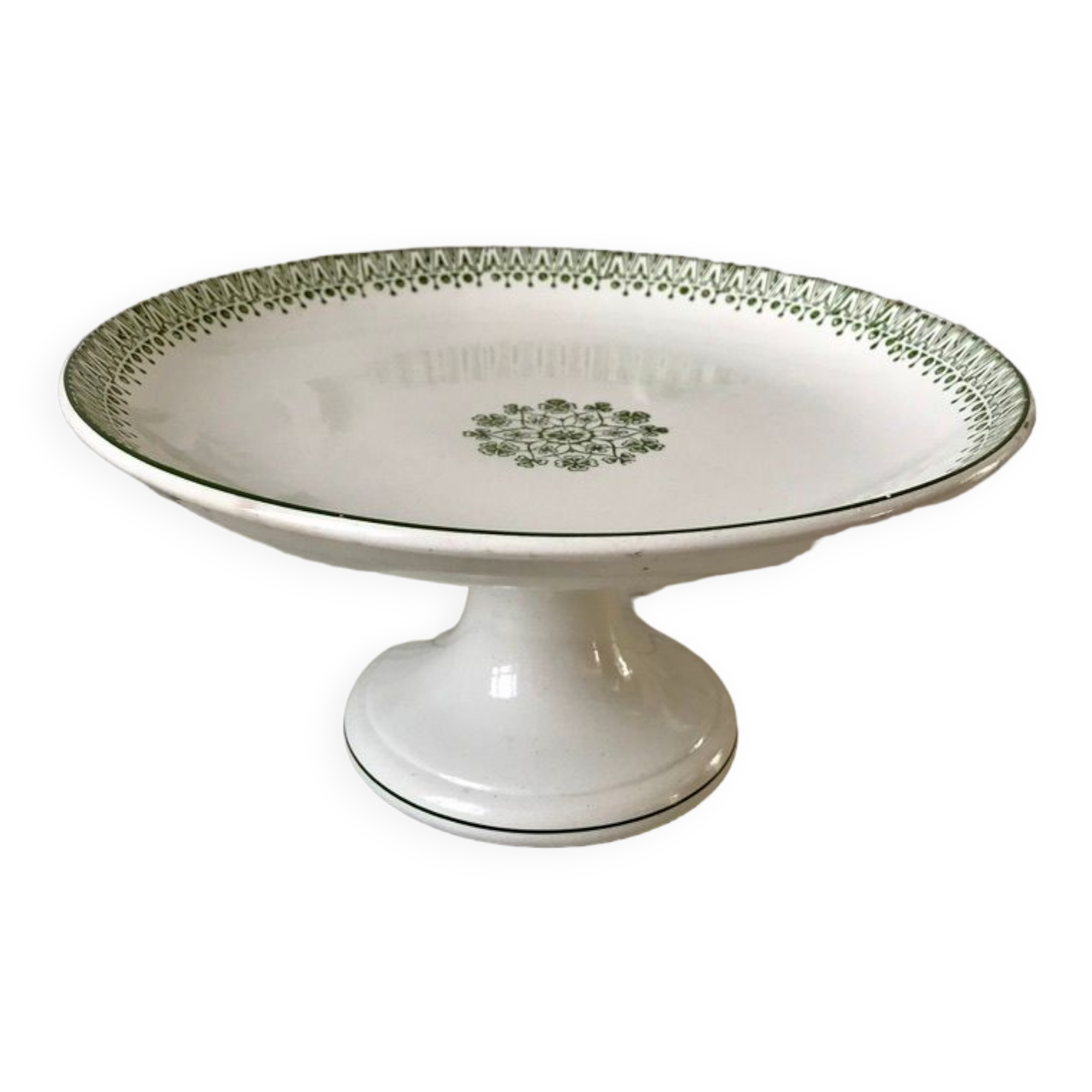 Compotier high iron earth st amand green early twentieth century