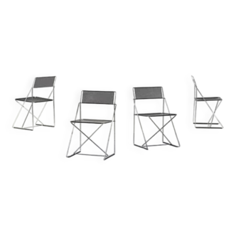 Niels Jorgen Haugesen four stackable Nuova X-Line chairs for Magis