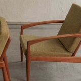 Set of 2 paperknife easy chairs by Kai Kristiansen, Denmark, 1960's