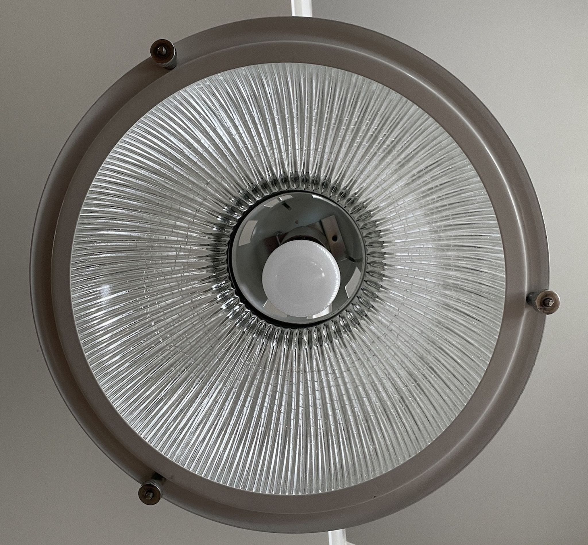 Holophane prismatic glass pendant light