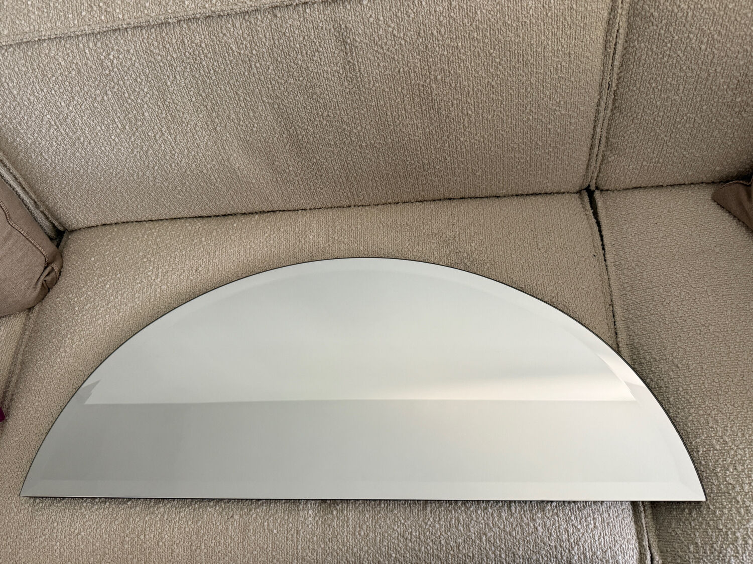 Miroir demi-lune / demi rond biseauté