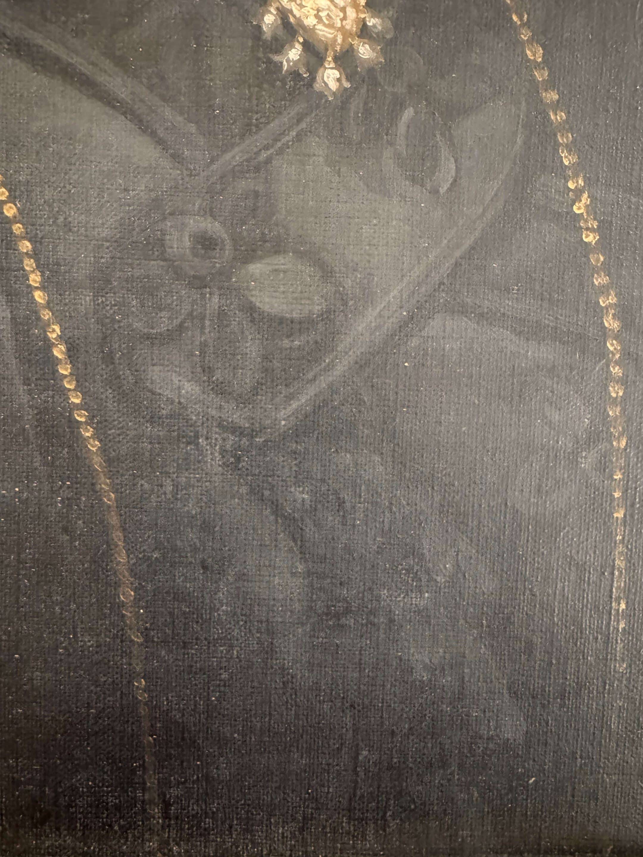 Old painting, portrait of a woman from the early 20th century.