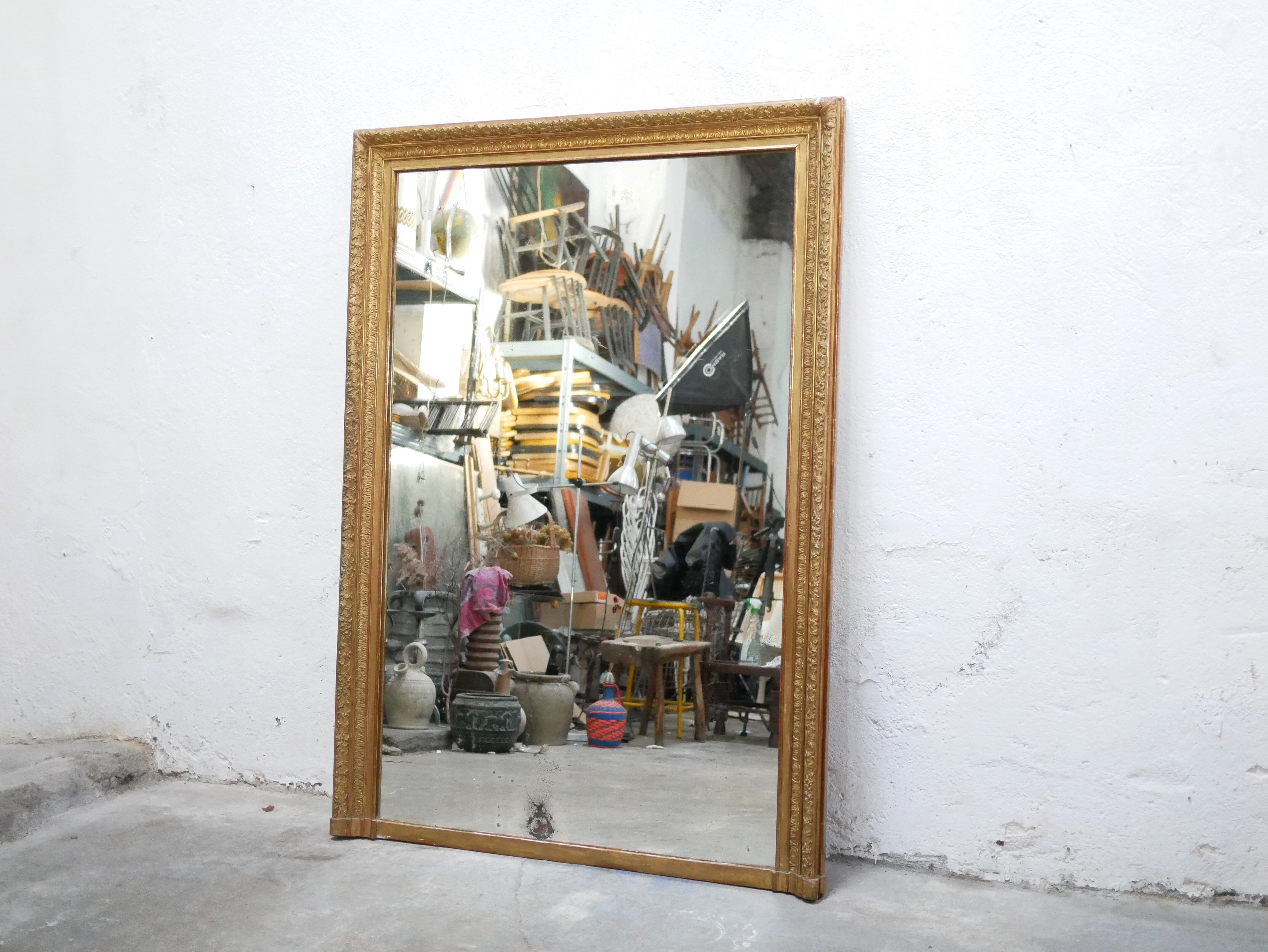 Old rectangular mirror Napoleon III 153cm x 107cm
