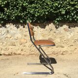 Set de 4 chaises acier chromé et velours