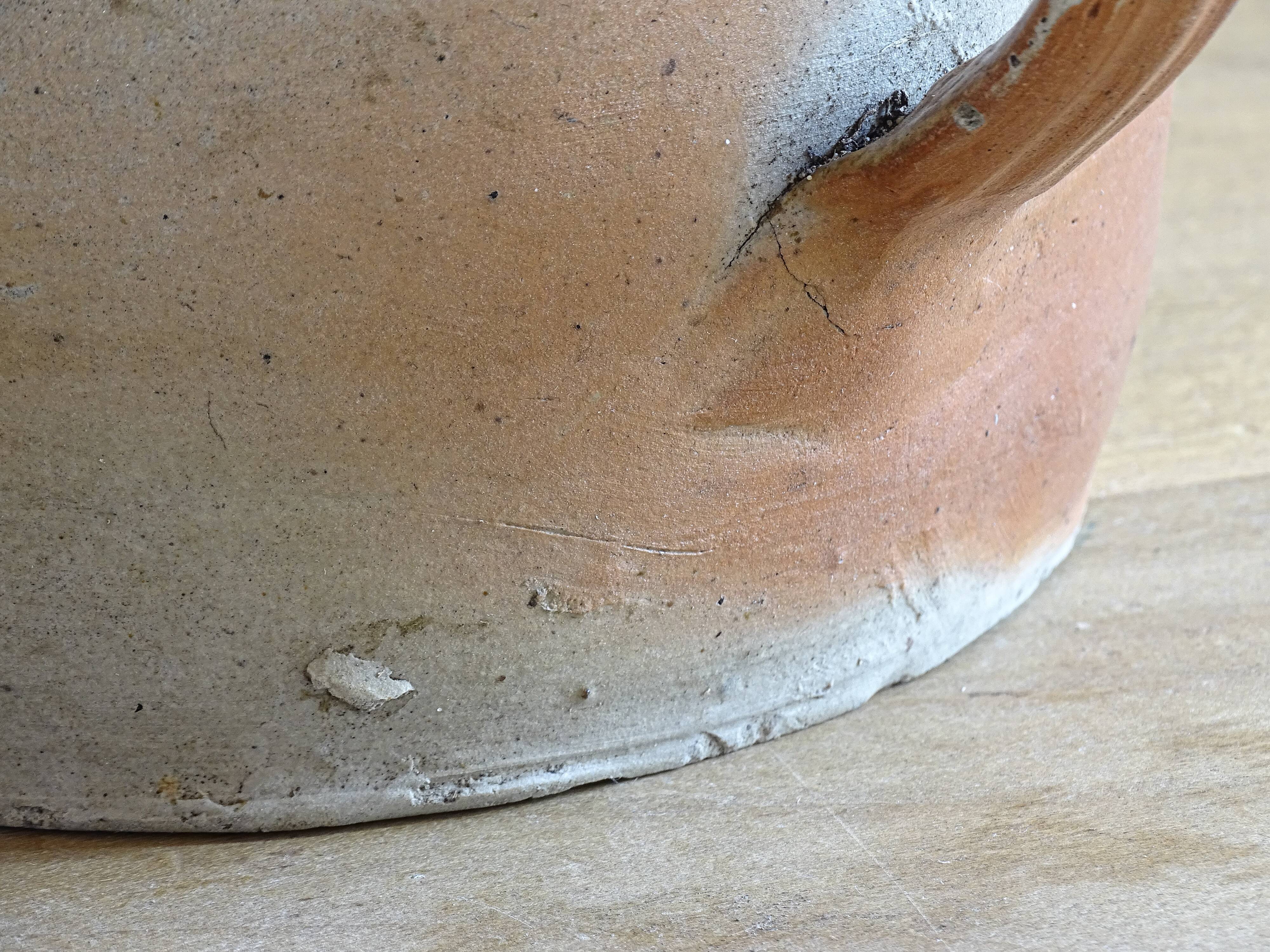 Rustic Antique Stoneware Jar with Handle