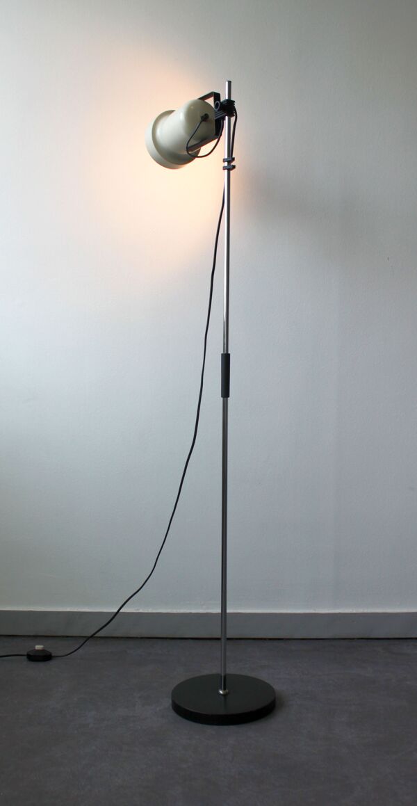 Lampadaire vintage, spot orientable, 1970.