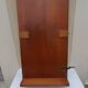 Round dining table in cherry-stained fruitwood with 2 extensions diam 110 cm