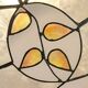 Swan neck lamp. Brass lampshade with mother-of-pearl leaf patterns.