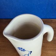 Modernist ceramic pitcher, signed polychrome decoration