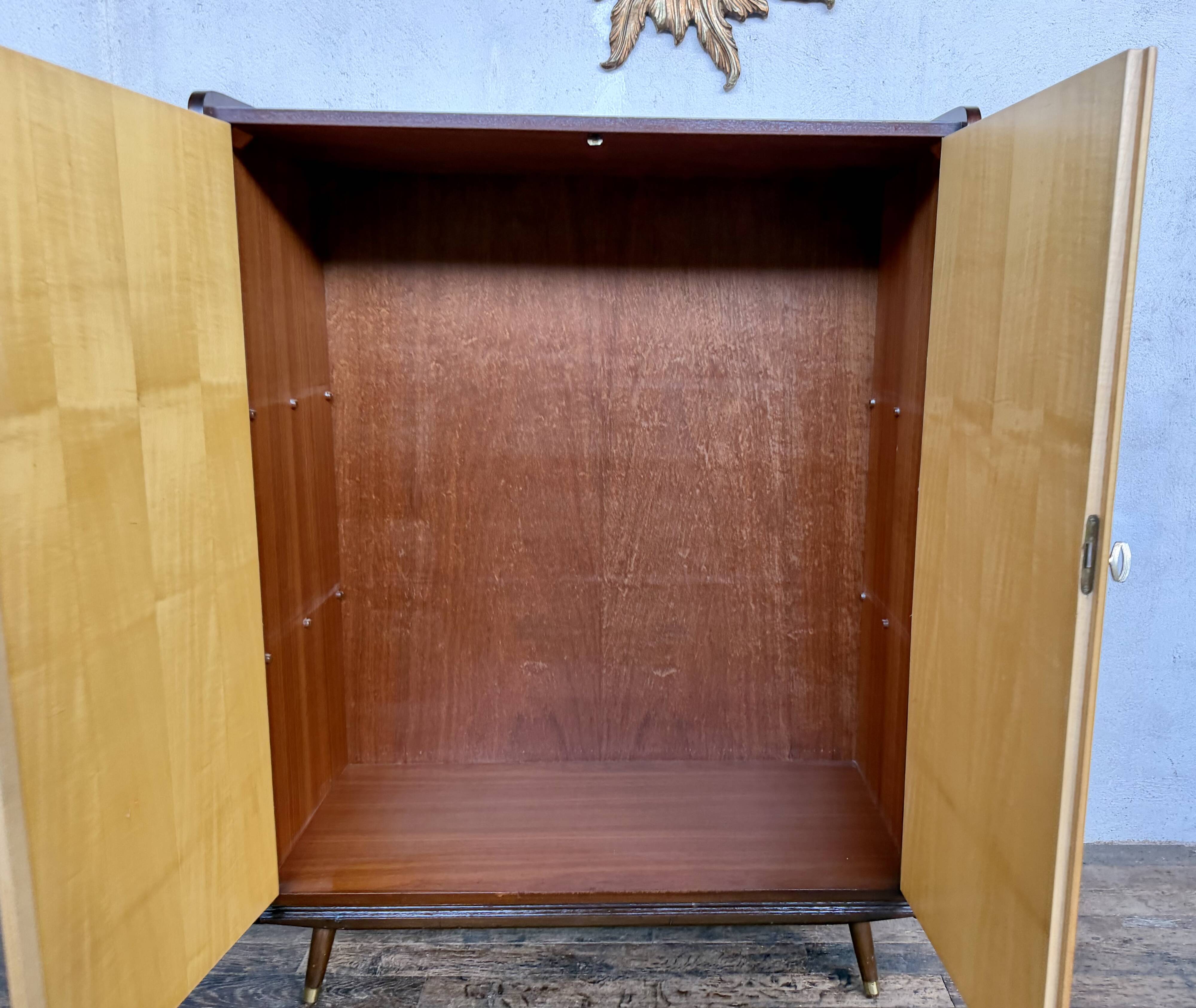 Vintage two-tone wardrobe – Tapered legs – 1960s Scandinavian style