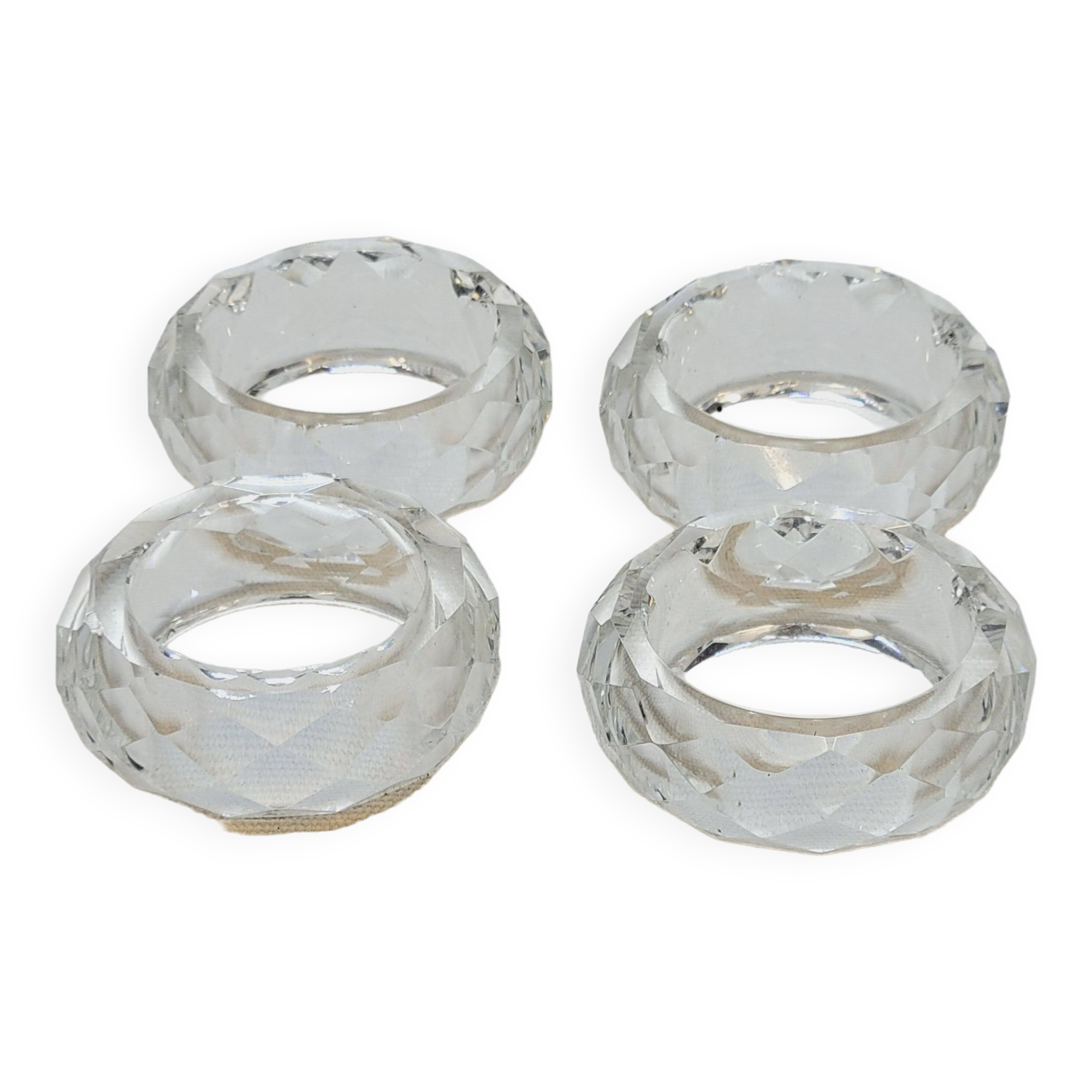 4 Ronds De Serviette En Cristal