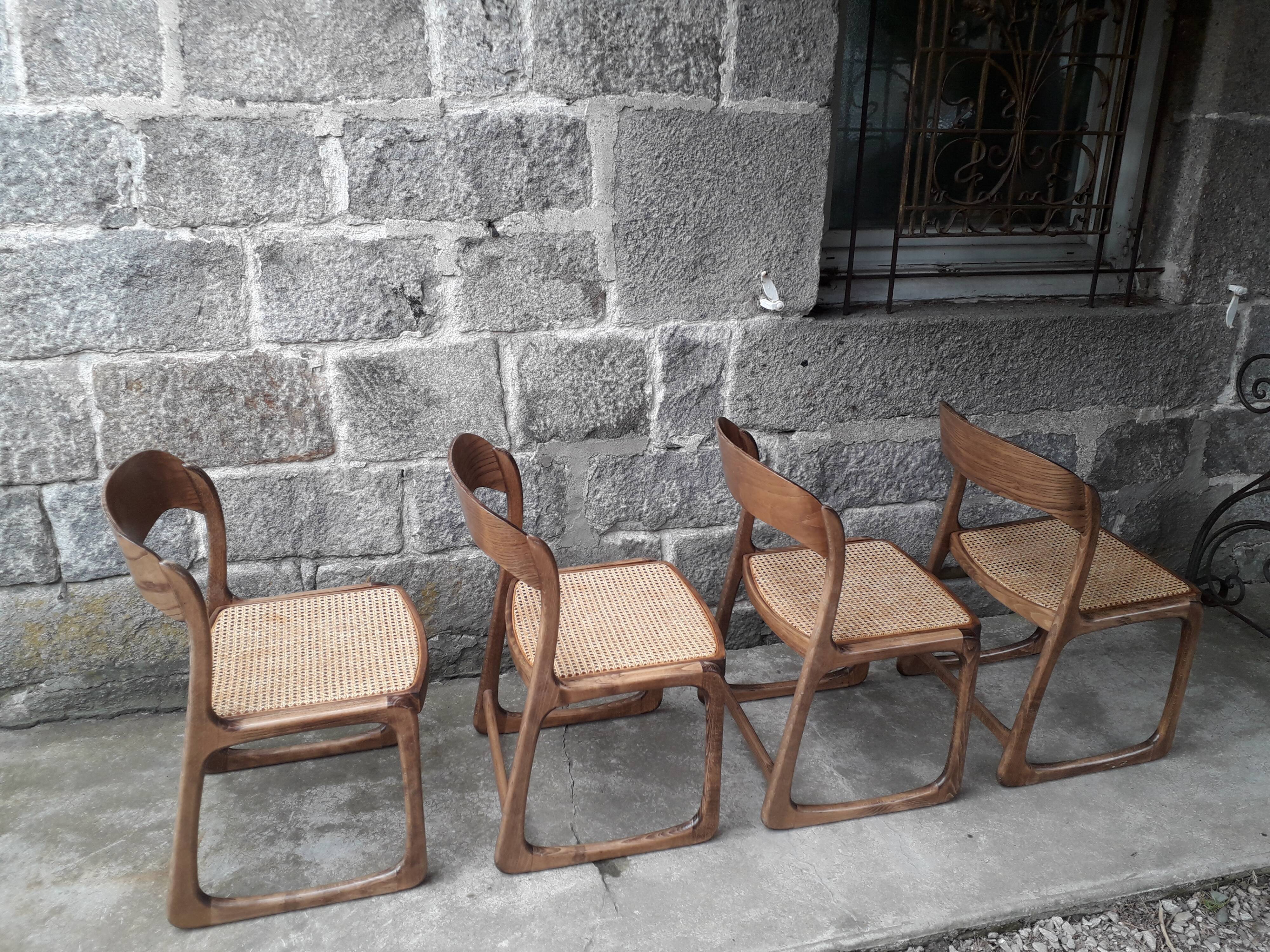 Baumann sled chairs, set of four