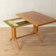 Unique dining/coffee table by Wilhelm Renz, 1950s, walnut, adjustable height