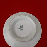 Flat on peedouche in earthenware Hamage and Moulin des loups model Rosaces diam 23 cm