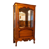 Silver display case in cherry wood
