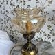 Pair of Italian bedside lamps by Targetti – Amber Glass and Brass