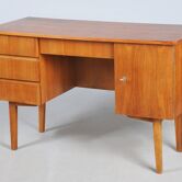 Mid-Century Writing Desk in Walnut, Czech, 1950