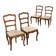 Group of 4 antique Baroque chairs in walnut, Italy, 18th century.