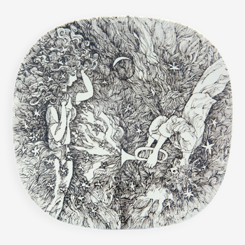 Magical plate by illustrator Ib Spang Olsen for Arena Nymolle, Denmark in 1968 1969