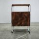 Bauhaus Oak and Chrome Tubular Nightstand, Czechoslovakia 1940s